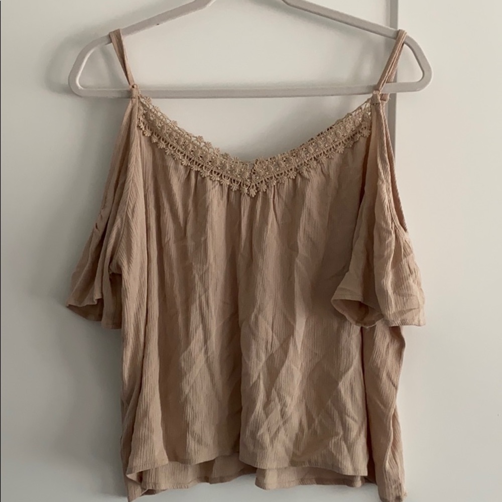 Off the shoulder top with spaghetti straps